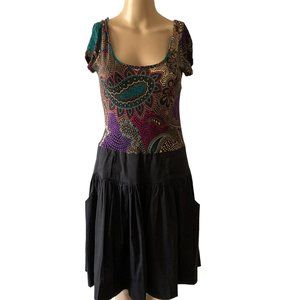 Velvet Torch Paisley Size L Fit and Flair Dress
